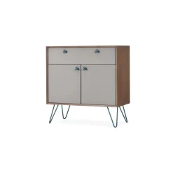 Aparador compacto Dotty – Roble oscuro y gris