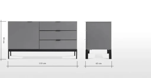 Aparador compacto Marcell – Gris