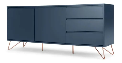 Aparador Elona – Azul oscuro y cobre