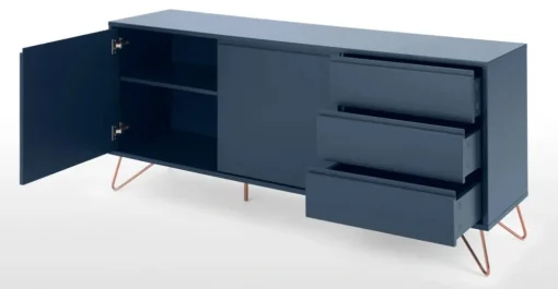 Aparador Elona – Azul oscuro y cobre