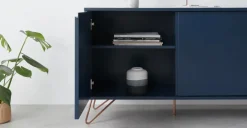 Aparador Elona – Azul oscuro y cobre