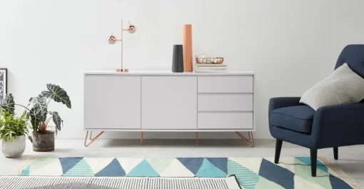 Aparador Elona – Gris y cobre