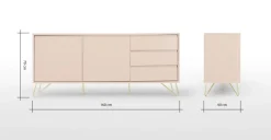 Aparador Elona – Rosa y cobre