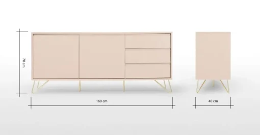 Aparador Elona – Rosa y cobre