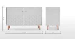 Aparador Hedra – Gris y cobre