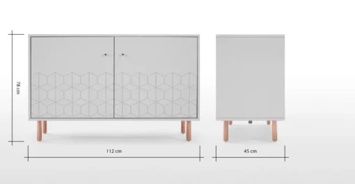 Aparador Hedra – Gris y cobre