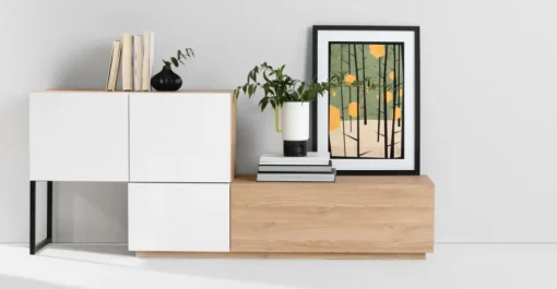 Aparador Hopkins – Roble y blanco