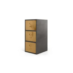 Archivador de 3 cajones Stow – Acero Inoxidable Vintage