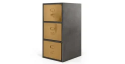 Archivador de 3 cajones Stow – Acero Inoxidable Vintage