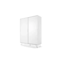 Armario con puertas correderas Elona – Blanco brillante