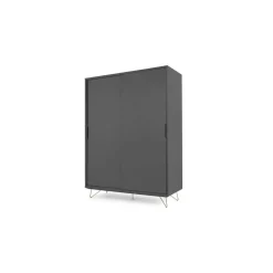 Armario con puertas correderas Elona – Gris carbon