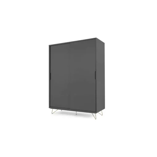Armario con puertas correderas Elona – Gris carbon