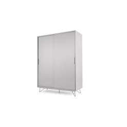Armario con puertas correderas Elona – Gris y cobre