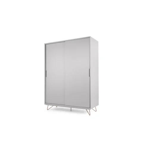 Armario con puertas correderas Elona – Gris y cobre