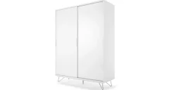 Armario con puertas correderas Elona – Blanco brillante