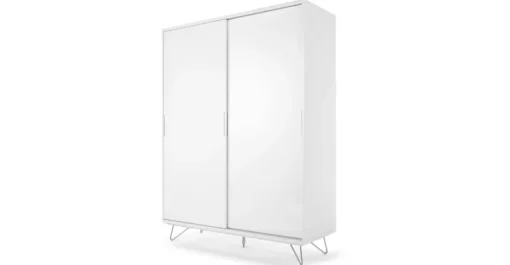 Armario con puertas correderas Elona – Blanco brillante