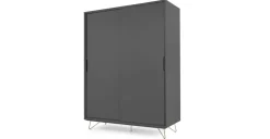 Armario con puertas correderas Elona – Gris carbon