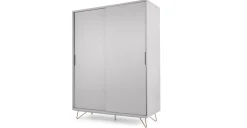 Armario con puertas correderas Elona – Gris y cobre