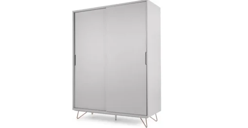 Armario con puertas correderas Elona – Gris y cobre