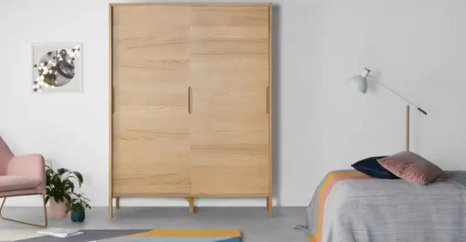 Armario con puertas correderas Ledger – Roble