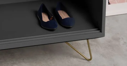 Armario con puertas correderas Elona – Gris carbon