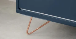 Armario con puertas correderas Elona – Azul oscuro y cobre