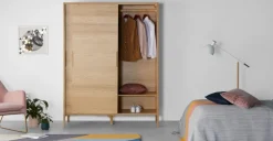Armario con puertas correderas Ledger – Roble
