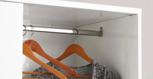 Armario con puertas correderas Elona – Blanco brillante