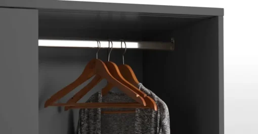 Armario con puertas correderas Elona – Gris carbon