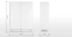 Armario con puertas correderas Elona – Blanco brillante