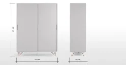 Armario con puertas correderas Elona – Gris y cobre
