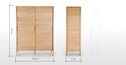 Armario con puertas correderas Ledger – Roble
