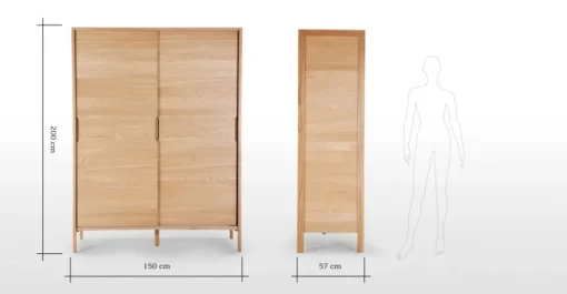 Armario con puertas correderas Ledger – Roble