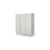 Armario de 3 puertas Jayden – Gris y roble