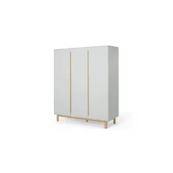 Armario de 3 puertas Jayden – Gris y roble