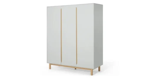 Armario de 3 puertas Jayden – Gris y roble
