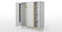 Armario de 3 puertas Jayden – Gris y roble