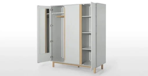 Armario de 3 puertas Jayden – Gris y roble