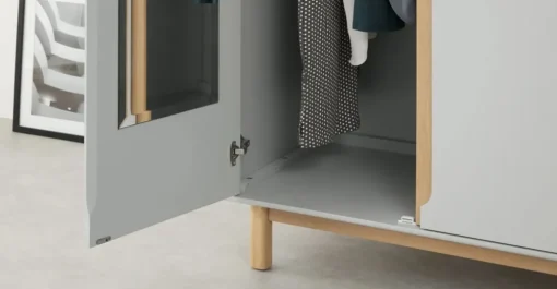 Armario de 3 puertas Jayden – Gris y roble