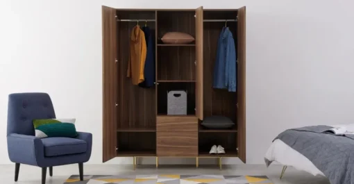 Armario de 3 puertas Keaton – Nogal