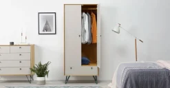 Armario doble Dotty – Roble & gris
