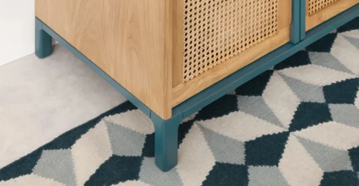 Armario doble Reema – Roble natural y mimbre