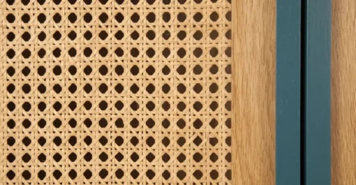Armario doble Reema – Roble natural y mimbre