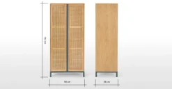 Armario doble Reema – Roble natural y mimbre