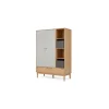 Armario triple Campton – Roble & gris