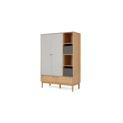 Armario triple Campton – Roble & gris