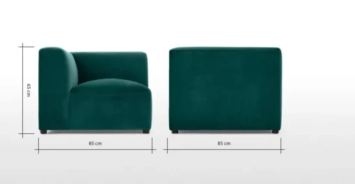 Asiento Esquinero Modular Juno – Azul Espuma de Mar