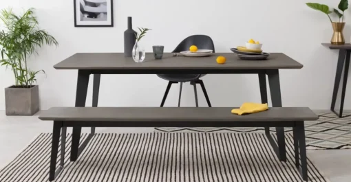 Banco Boone – Tablero de resina de hormigón gris