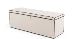 Banco con almacenaje Bergerac – Gris piedra con ribete de contraste