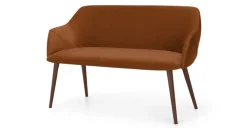 Banco de comedor compacto Lule – Terciopelo naranja